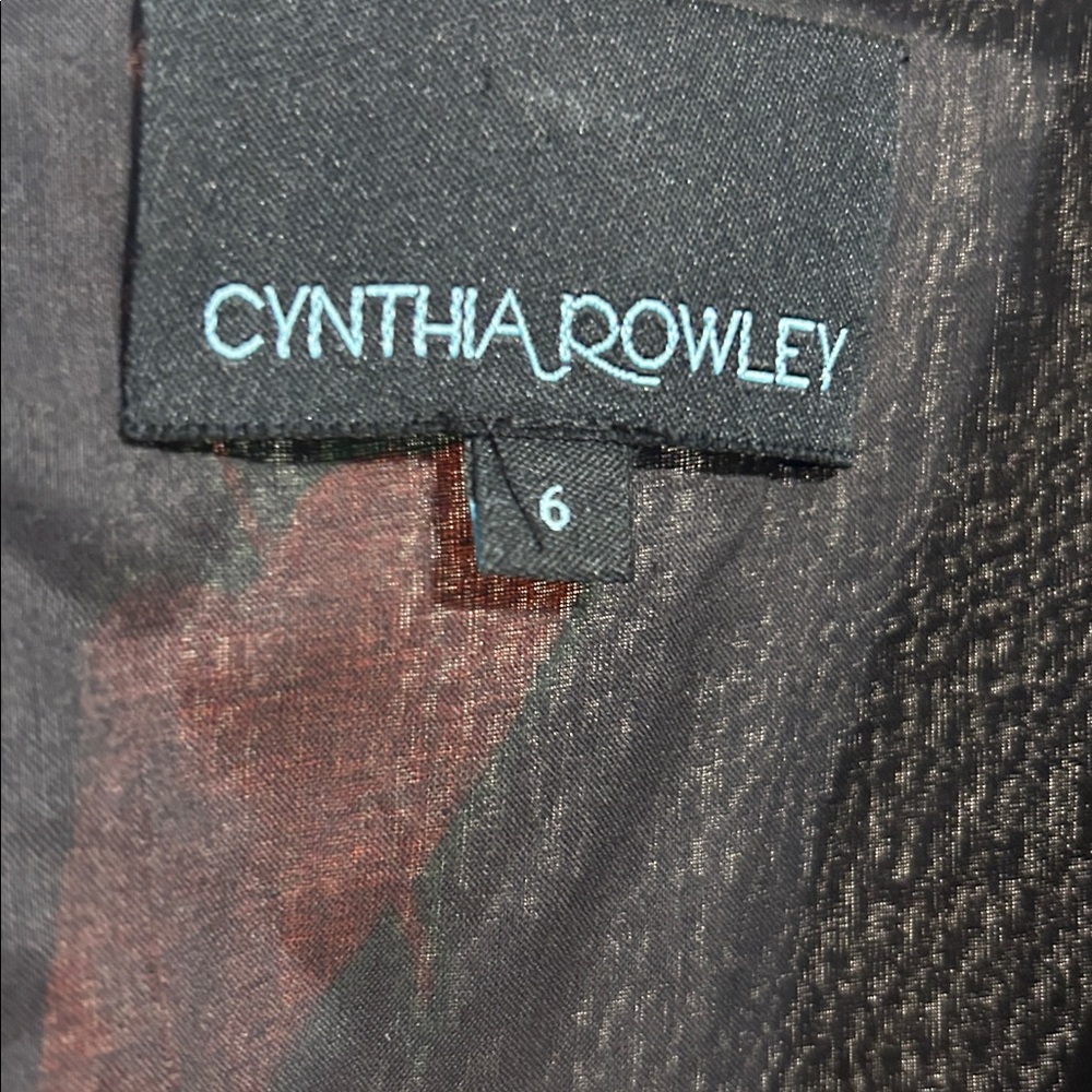Cynthia Rowley Tiered Ruffle Floral Print Dress Black Multicolor Size 6 - Picture 3 of 5